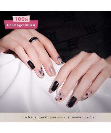 Danni & Toni Half Hardened Gel Nail Films | Endless Love Heart-Shaped Sequins | Valentine's Day UV Gel Nail Foil | Self-Adhesive Nail Wraps (28 Stickers) - Buy Online on GoSupps.com