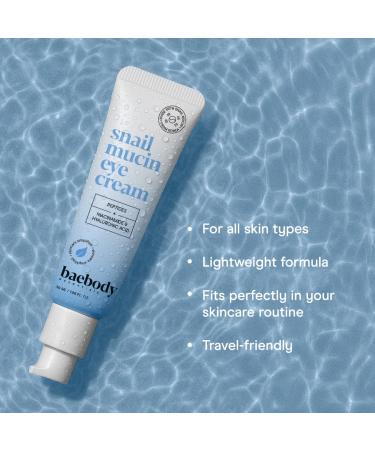 Baebody Snail Mucin Eye Cream (30 ml/1.06 fl oz) - Anti-Aging Eye Cream for Dark Circles and Dry Skin - Snail Mucin Serum with Peptides and Hyaluronic Acid - Buy Online on GoSupps.com