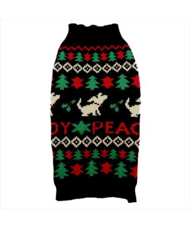 Hrttsy Christmas dog sweater winter warm dog cat sweater clothing pets coat costume puppy sweater pullover clothing for small medium -sized dogs big dog pet sweater medium black peace dog