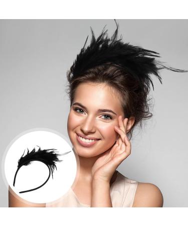 Lurrose 20s Feather Headband - Vintage Black Hairband for Weddings & Gatsby Parties | International Shipping Available - Buy Online on GoSupps.com