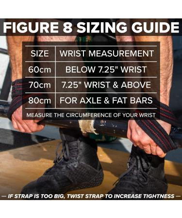 SERIOUS STEEL FITNESS Figure 8 Straps | Deadlift & Axle Bar Lifting Straps | Heavy Duty and Strongman Straps - Black (80 CM - 3 Sizes) - Buy Online on GoSupps.com