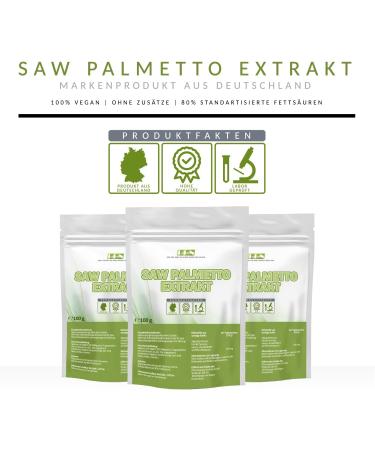 Buy 100g Pure Saw Palmetto Extract Powder - No Additives High Dosage Natural & Vegan - Serenoa Repens for Optimal Health - Buy Online on GoSupps.com