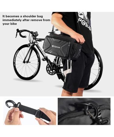 Epessa Bike Handlebar Bag - 4L Capacity, Quick Install & Release Double Clamp, Removable Shoulder Strap, Touch Screen, Hard Housing - Buy Online on GoSupps.com