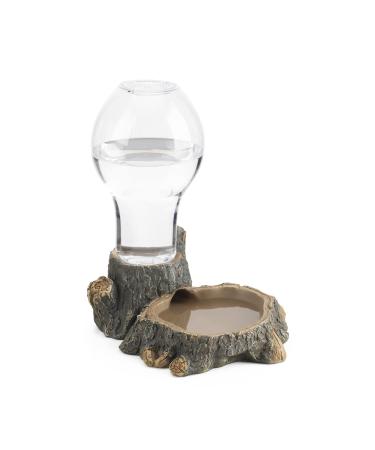 Navaris Reptile Water Dispenser - 400ml Realistic Tortoise Accessories - Large Water Bowl Dish - Bowls for Reptiles & Amphibians