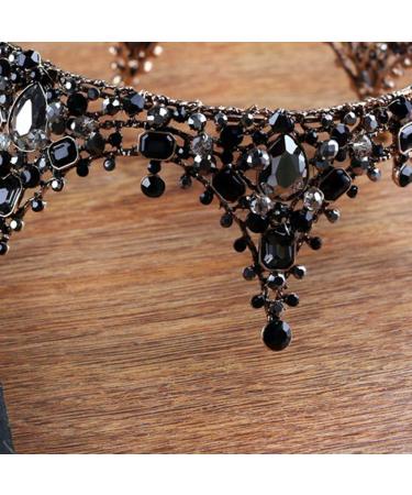 Frcolor Baroque Tiara Bridal Headpiece - Rhinestone Wedding Crown Hairband (Black) | Shop Internationally - Buy Online on GoSupps.com