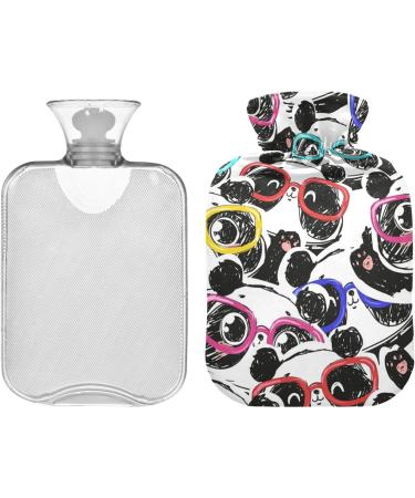 Hot Water Bottles with Panda Glasses Pattern | 2L Heating Bag for Pain Relief - Ideal for Women & Adults - Buy Online on GoSupps.com