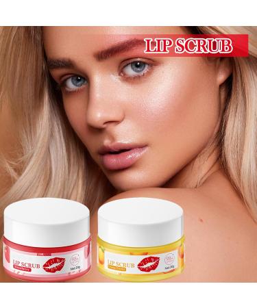 2PCS Strawberry & Orange Conditioning Lip Scrub Kit Moisturizing Lip Sleeping Mask Long Lasting Hydrating Lip Scrubber Exfoliator Lip Care Products for Men & Women - Buy Online on GoSupps.com