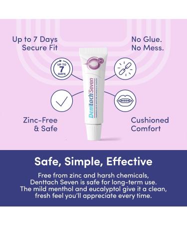 Denttach Seven Denture Adhesive, Thermoplastic Denture Adhesive Up to 7 Days, Extra Strong Waterproof, Secure Denture Grip & Cushion, Refit, Reliner for Upper & Lower Dentures, Comfortable, Zinc Free 1 - Buy Online on GoSupps.com