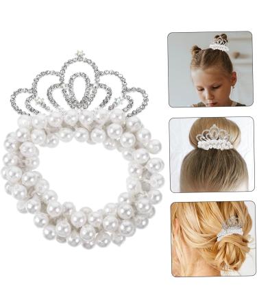 FRCOLOR Pearl Hair Tie Pearl Beaded Hair Tie Ponytail Holder Pearl Hair Scrunchies Hair Scrunchies for Girls Girl Hair Scrunchies Pearl Beads Hair Tie Crown Child Hair Accessories Alloy - Buy Online on GoSupps.com