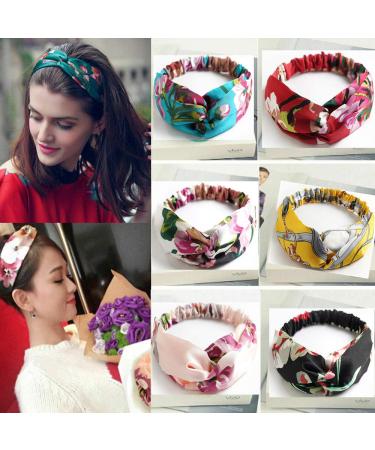 IDOLL Boho Headbands 6 Pack - Floral Silk Hairband for Women & Girls - Buy Online on GoSupps.com