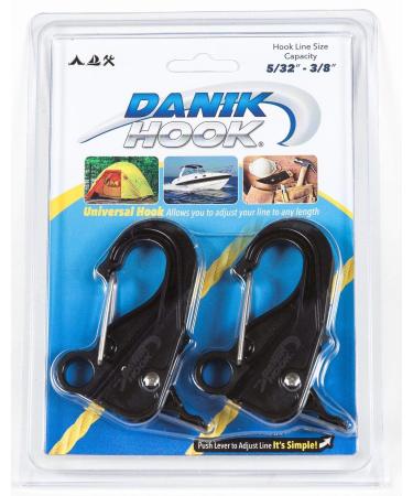 Danik Hook Mini Pack of 2 High Strength Composite Adjustable Hooks Easy to Use Knotless Attaching System with Quick Release Holds 300 lb.