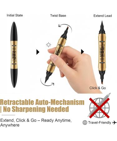 Crayon sourcils 2 en 1 tanche double extr mit stylo microblading pour sourcils l'aspect naturel stylo sourcils pour femme avec 4 pointes et pinceau pr cis - Buy Online on GoSupps.com