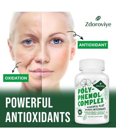 2250 MG Polyphenols Supplement Over 20 Fruits Vegetables Polyphenol Superfood Quercetin Resveratrol Turmeric Green Tea Powerful Antioxidants for Age Defense Immune Energy 90 Count 90 Count (Pack of 1) - Buy Online on GoSupps.com