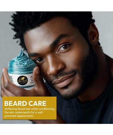 Shea Beck Body Butter Pure & Natural Whipped Body Butter with Shea Cocoa & Mango Butters + Jojoba Avocado & Sweet Almond Oils | Skin & Beard Care (Blue Musk) - Buy Online on GoSupps.com