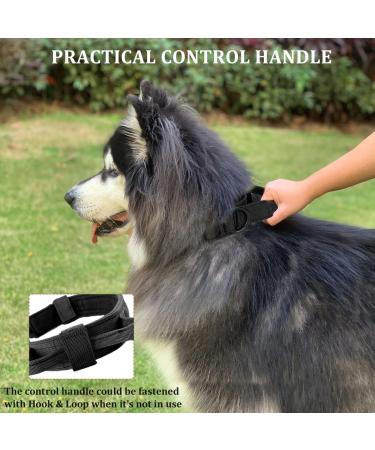 Tactical Dog Collar for Medium & Large Dogs - Adjustable Soft Padded Nylon with Control Handle & Robust Metal Buckle - Brown Color - Buy Online on GoSupps.com