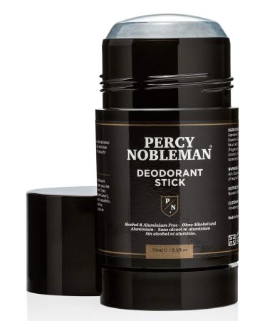 Percy Nobleman Natural Deodorant Stick - Signature Scented Men's Deodorant with Aloe Vera and Witch Hazel Blend. Aluminium Free 75ml