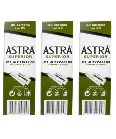 300 Astra Platinum Double Edge Safety Razor Blades (3 x 100)