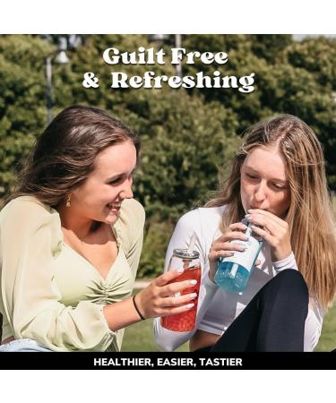 Bubble Tea Kit - Mango & Strawberry with Apple & Strawberry Popping Boba | Serves 6 | Low Calorie & Low Sugar Fruit Tea Concentrate - Buy Online on GoSupps.com