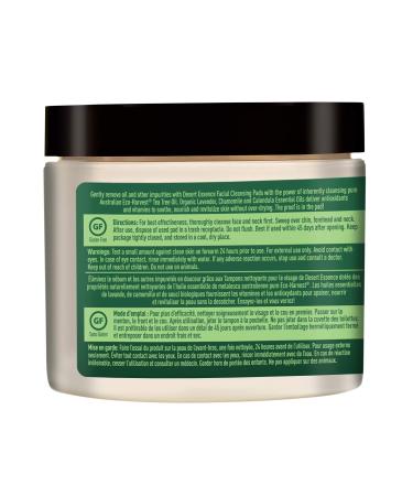 Desert Essence Tea Tree Oil Facial Cleansing Pads - 50 Count (Pack of 4) | Face Cleanser & Makeup Remover | Soothes, Calms & Removes Oil/Dirt | Travel-Friendly - Buy Online on GoSupps.com
