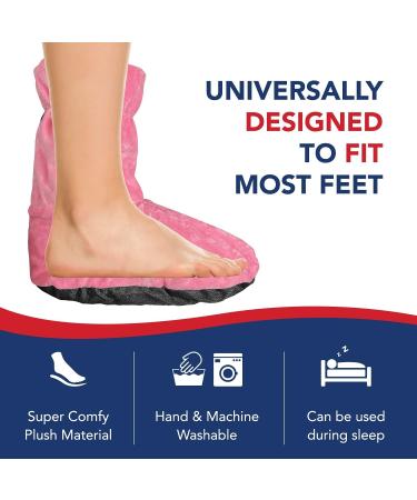 Doctor Developed Heated Booties - Foot Warmers for Women & Men - Heat Therapy Socks with Microwavable Heating Pad - Pink - One Size - Buy Online on GoSupps.com