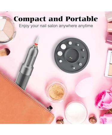 Portable Rechargeable Electric Nail File Kit | 12 Bits, 6 Speeds | Professional Nail Drill for Acrylic & Gel Nails | Dark Gray | Great Gift for Women - Buy Online on GoSupps.com