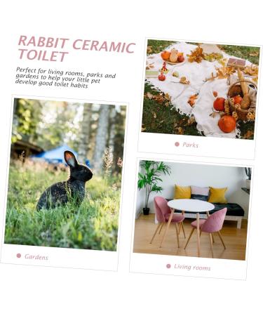 CORHAD Rabbit Toilet Pet Toilet Supply Triangle Potty Trainer Pet Training Toilet Pet Potty Ceramics Pink 30X26X12.5cm Pink - Buy Online on GoSupps.com