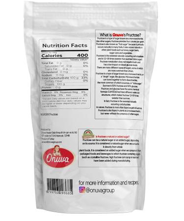 Onuva Fructose Powder 2.2lb (1kg) - Digestion Supplement & Keto Sugar Substitute - Pure Cane Sugar Alternative - Pack of 1 - Buy Online on GoSupps.com