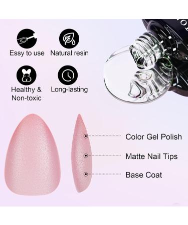 TOMICCA Soft Gel Nail Tips and Glue Kit | Easy DIY Nail Art Set with Almond Nail Tips, Gel Glue, Top Coat, and UV LED Lamp - Pink - Buy Online on GoSupps.com