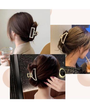 Ypkia Pearls Hair Clip Set | Gold Metal Hair Clips for Women & Girls | Medium-Sized Accessories for Thick & Thin Hair (3 Pieces) - Buy Online on GoSupps.com
