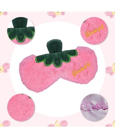 Ulife Mall 3D Strawberry Sleep Mask | Funny Soft Cartoon Eye Mask for Kids & Adults | Plush Silk Eyeliner for Travel & Parties - Buy Online on GoSupps.com