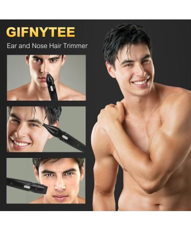 Gifnytee Nose and Ear Hair Trimmer | Professional Painless Facial & Eyebrow Clipper for Men & Women - Rechargeable Black & Blue FR909 - Buy Online on GoSupps.com