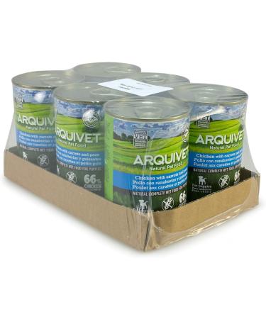 ARQUIVET Pack 6 units - Junior - Chicken with carrots peas and salmon oil - 400 g - Wet food for all breeds - Buy Online on GoSupps.com