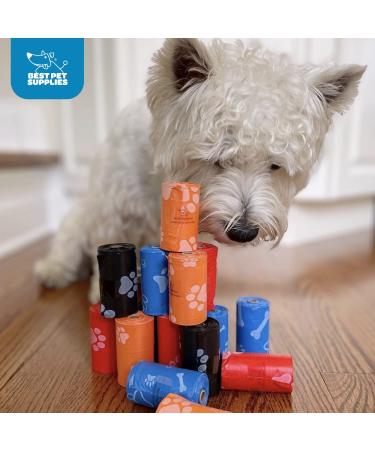 Best Pet Supplies Dog Poop Bags - 150 Leak Proof, Tear Resistant Bags for Outdoor Walking and Travel - Assorted Colors - Buy Online on GoSupps.com