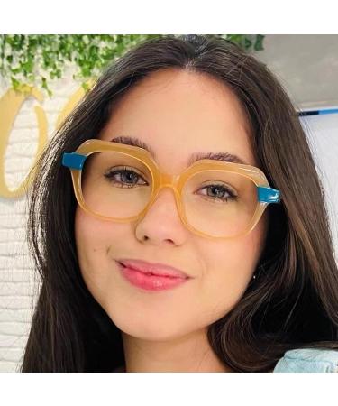 SERONI TR90 Polygon Frame Blue Light Blocking Glasses for Men & Women | Anti-UV Ray Computer & Reading Glasses - Leopard-Red 65mm - Buy Online on GoSupps.com