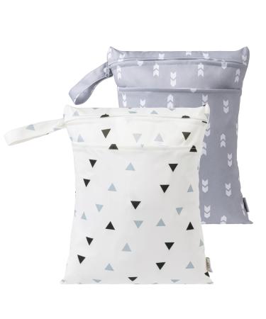 Hbselect 2PCs diaper bag Waterproof reusable diaper bag bag with zipper wet wipes organizer for babies and toddler polygon * 2