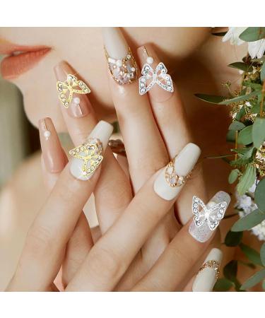 Gjinxi 20 Pcs 3D Butterfly Nail Charms Metal Butterflies Shape Nail Gems Charms for Nails Nail Rhinestone Decorations Supplies for Nail Art DIY Crafts Design (Gold Silver) - Buy Online on GoSupps.com