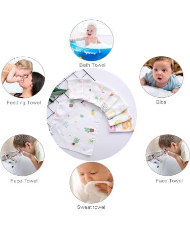10Pcs Baby Muslin Washcloths - Absorbent & Breathable Cotton Squares for Baby - Soft & Reusable Bath Towel - Random Pattern - Buy Online on GoSupps.com