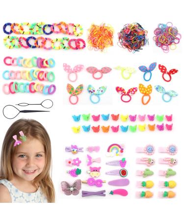 VEGCOO 808 Pcs Girl Hair Accessories Gift Set Kids Variety Hair Accessories Toddler Hair Accessories Hair Bands Hair Bobbles for Girls Children (B)