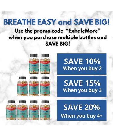 Exhale Lung Support Supplement | Lung Cleanse for Smokers | Clears Lungs & Improves Respiratory Health | 60 Count - Buy Online on GoSupps.com