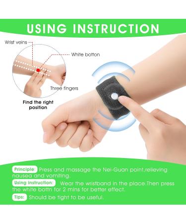 Disorder 4-Pair Acupressure Bracelets for Nausea Relief - Anti-Nausea Bands for Children & Adults | Perfect for Seasickness Pregnancy & Flying - Buy Online on GoSupps.com