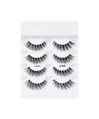 Kiss Lash Couture Faux Mink Collection - 4 Pairs Synthetic Fake Eyelashes with Glue | Ultra-Fine Gentle Tips - International Shipping Available - Buy Online on GoSupps.com