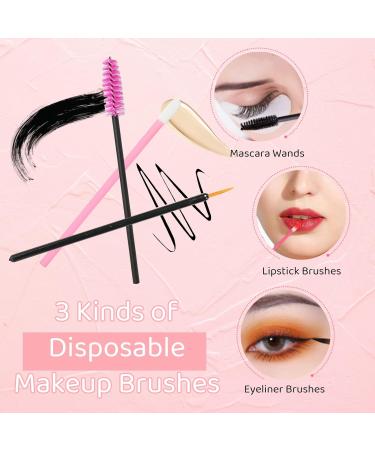 Disposable Makeup Applicators Kit with Palette, Spatula, Brushes, Puffs, Wands, Clips - Multicolors | Clear Organizer Box - Buy Online on GoSupps.com
