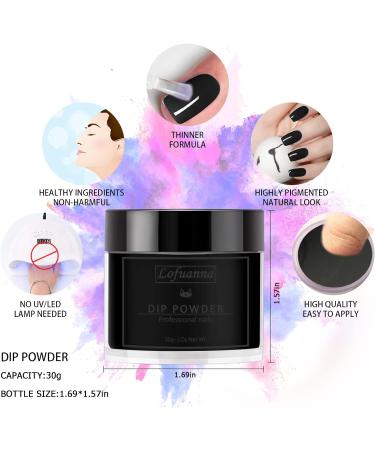 Lofuanna 30g Black Dip Powder Nail Dipping for French Nail Art - Salon Quality, No Lamp Needed, Odor-Free & Long-Lasting (005) - Buy Online on GoSupps.com
