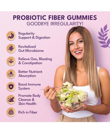 Fiber Gummies for Adults - Sugar Free Fiber Supplement 7g All in 1 Probiotic 60 Billion CFU & Prebiotic with Digestive Enzymes Inulin Psyllium Vitamin Support for Gut & Digestive Health 90 Ct - Buy Online on GoSupps.com