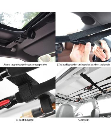 Buy Fishing Rod Holder for Car - 2-Piece Vehicle Carrier with 5 Holes & Straps | Multifunctional Transport Belt for Secure Transport - Buy Online on GoSupps.com