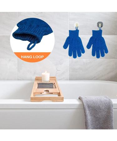 Lake Blue Exfoliating Bath Gloves - 2 Pack Rubbing Towel for Back Decontamination - Buy Online on GoSupps.com
