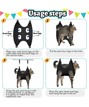 Ferraycle 14-in-1 Pet Grooming Hammock Harness for Dogs & Cats - Nail Trimming Sling with Clippers, File, Comb | Large Size Restraint Bag in Blue & Black - Buy Online on GoSupps.com