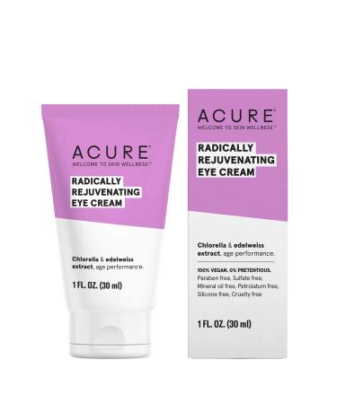 ACURE Radically Rejuvenating Eye Cream | 100% Vegan | Provides Anti-Aging Support | Chlorella & Edelweiss Extract - Hydrates & Minimizes Fine Lines , Ivory 1 Fl Oz