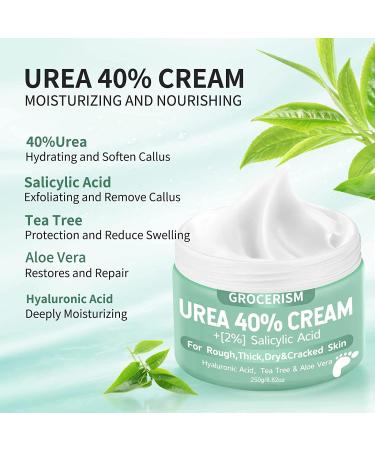 Urea Cream 40% - 250g Horn Skin Remover & Deep Moisture Lotion with Hyaluronic Acid Tea Tree & Aloe Vera for Feet Hands & Body - Buy Online on GoSupps.com