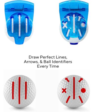 Golf-EZ TRI-LINE Golf Ball Alignment Kit with Hat Clip Ball Marker and Carry Case | Swing Path Arrows & Ball Identifiers Blue/Black - Buy Online on GoSupps.com